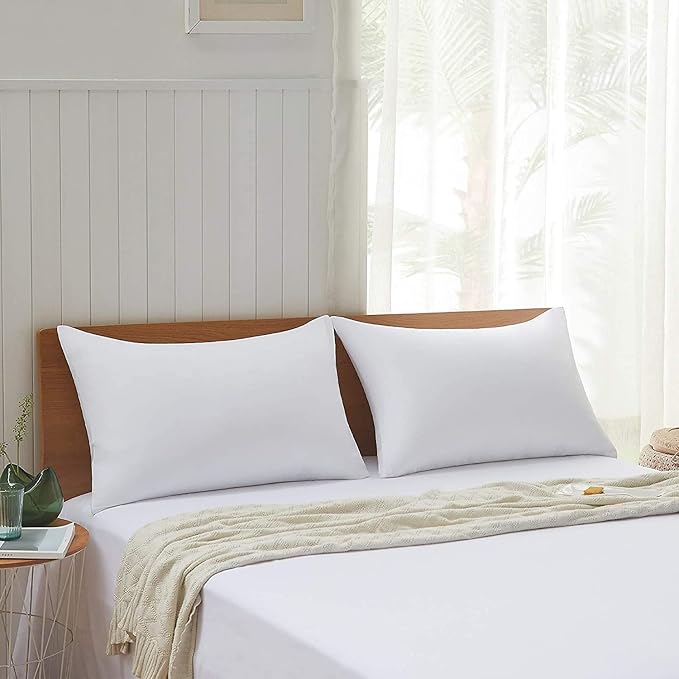 Acanva Bed Pillows 2 Pack Hotel Collection Luxury Soft Inserts for Sleeping-Breathable and Comfortable for Stomach Back Sleepers, Queen (Pack of 2), White
