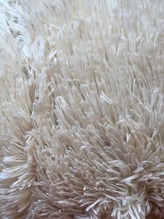 Super Soft Faux Fur Throw Pillow, 12" Diameter Throw Pillow (Ivory)