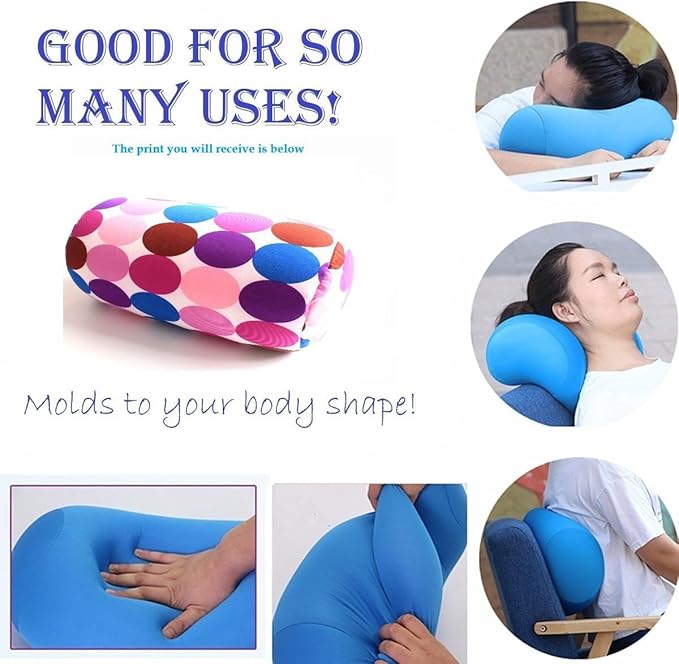 Bookishbunny Microbead Cylinder Bolster Roll Pillow 13" x 7" (PurpleCircle)