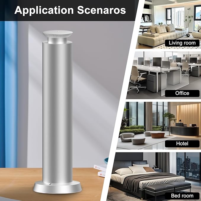 Wirless Rechargeable Waterless Scent Diffuser Kit, Includes 5 Premium Oils, 2000 Sq.Ft Coverage,Hotel Scent Diffuser for Home, Studio, Cordless Essential Oil Diffuser Large Room, APP Control - Silver