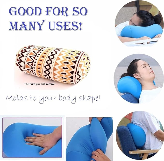 Bookishbunny Microbead Cylinder Bolster Roll Pillow 13" x 7" (BrownWave)