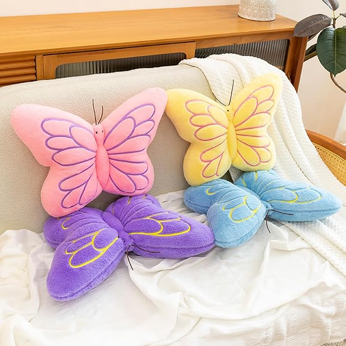 Butterfly Pillow Cute Butterfly Decorative Throw Pillows Cushion 16 x 12 inch for Women Room Home Garden Sofa Couch Purple