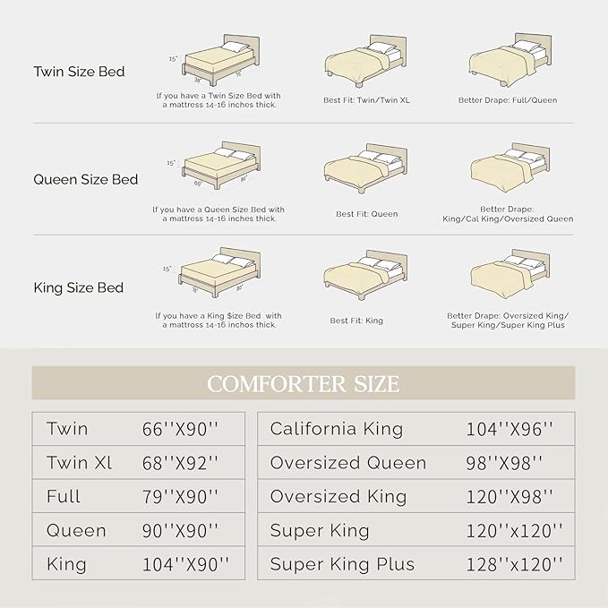 Andency Khaki Oversized King Comforter Set (120x98Inch), 3 Pieces Lightweight Pinch Pleat Cal King Bedding Comforters & Sets, Oversized Pintuck Soft Fluffy Down Alternative Bed Set for All Season