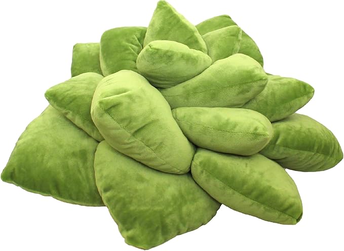 Green Philosophy Co. Succulentยฎ Pillow 20" โ Soft 3D Decorative Flower Throw Pillow, Unique Olive Green Plush Flower Cushion, Perfect for Couch, Sofa, Bedroom Decor, Gift for Plant Lovers