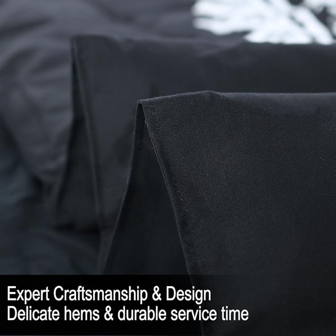 uxcell 3-Piece Bohemian Black Comforter Sets - 3D Printed Bohemia Themed - All-Season Down Quilted Duvet - Reversible Design - Includes 1 Comforter, 2 Pillow Cases Full