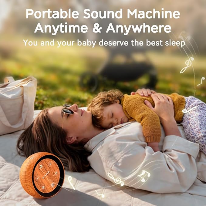 Battery Small Sound Machine White Noise Machine for Baby Kid Adult with 32 Calming Sounds 32 Volume Levels Portable Sleep Brown Noise Machine with 4 Timer Memory Function for Travel Office Privacy