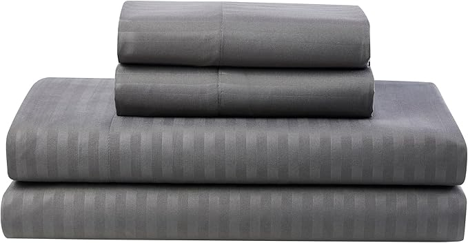 Twin Comforter Set 6 Piece Bed in a Bag with Bed Skirt, Fitted Sheet, Flat Sheet, 1 Pillowcase, and 1 Pillow Sham, Twin, Dobby Gray