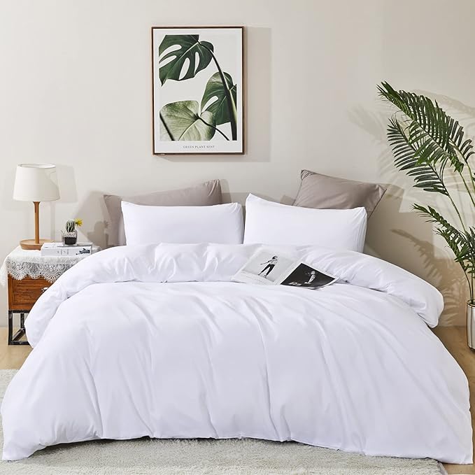 KAREVER White Comforter Twin Kids White Fluffy Bedding Set Soft Durable Twin Comforter