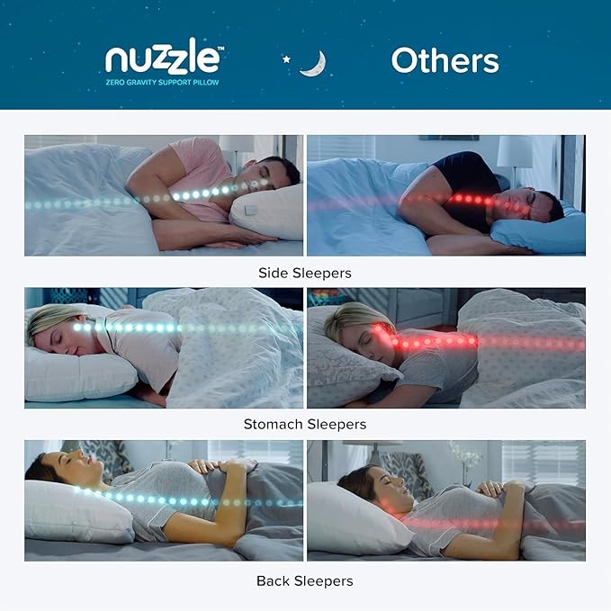 Nuzzle Cooling Adjustable Pillow for Side Sleepers, Luxury Standard Size Set of 4 Bed Pillow Hotel Collection - Best Adjust Height Soft Firm Pillow for Back, Stomach or Side Sleepers - Home Gifts