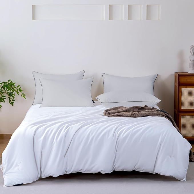 GOHOME Pillows King Size Set of 4 - Bed Pillows for Sleeping 4 Pack, Cooling Supportive Hotel Pillows with Premium Soft Down Alternative Fill for Side Stomach and Back Sleepers