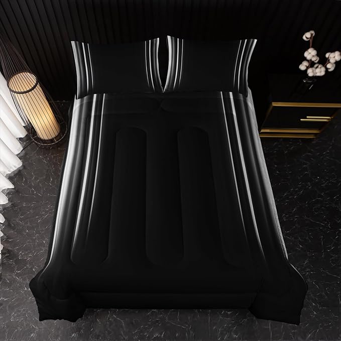 White and Black Bedding Set Full Size Abstract Ombre Comforter Set for Teen Boys, Mordern Bedding Set 3 Piece in A Bag,Dark Quilt Set Mordern Art Decor Lightweight All Seasons with Pillowcases