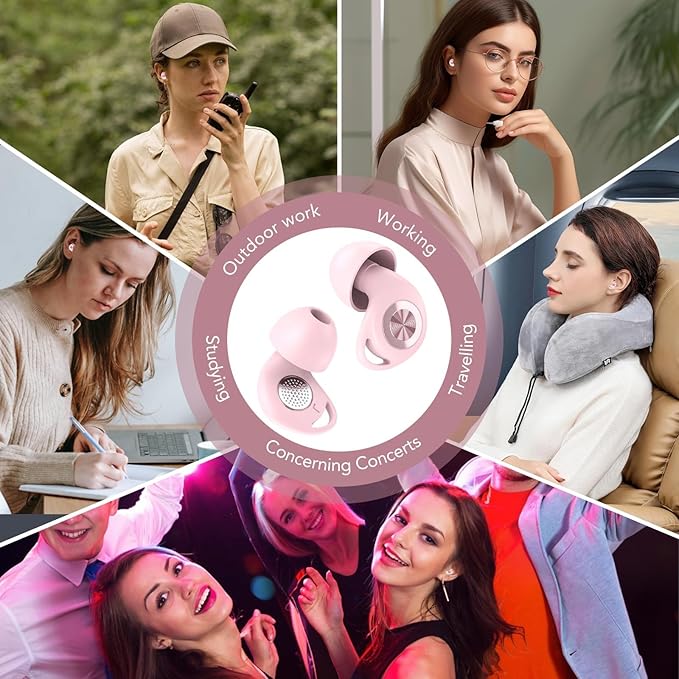 Ear Plugs for Sleeping Noise Cancelling, Ultra-Soft Silicone Earplugs for Sleep, 45dB Reusable Noise Cancelling Ear Plugs Hearing Protection Study/Work/Concert, EarPlugs with Case & 8 Eartips