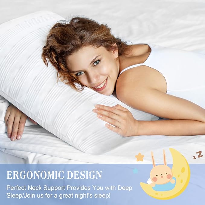 Meoflaw Cooling Pillows for Sleeping Queen Size,Shredded Memory Foam Bed Pillow with Double Sided Material Pillow Case,Adjustable Loft-Slow Rebound Queen Pillow for Side & Back Sleeper