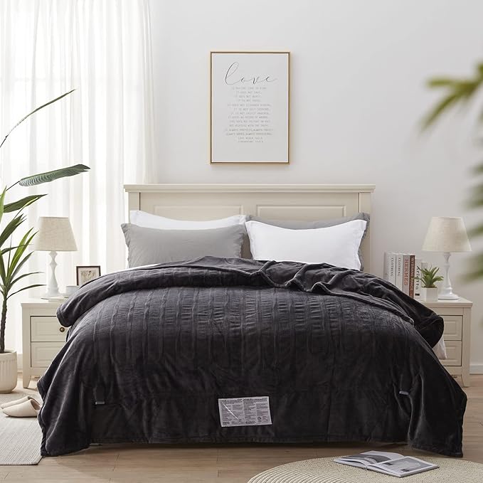Westinghouse Electric Blanket King Size, Super Cozy Soft Flannel 100"" x 90"" Heated Blanket with 10 Fast Heating Levels & 1-12 Auto-Off, Machine Washable, ETL&FCC Certification, Charcoal
