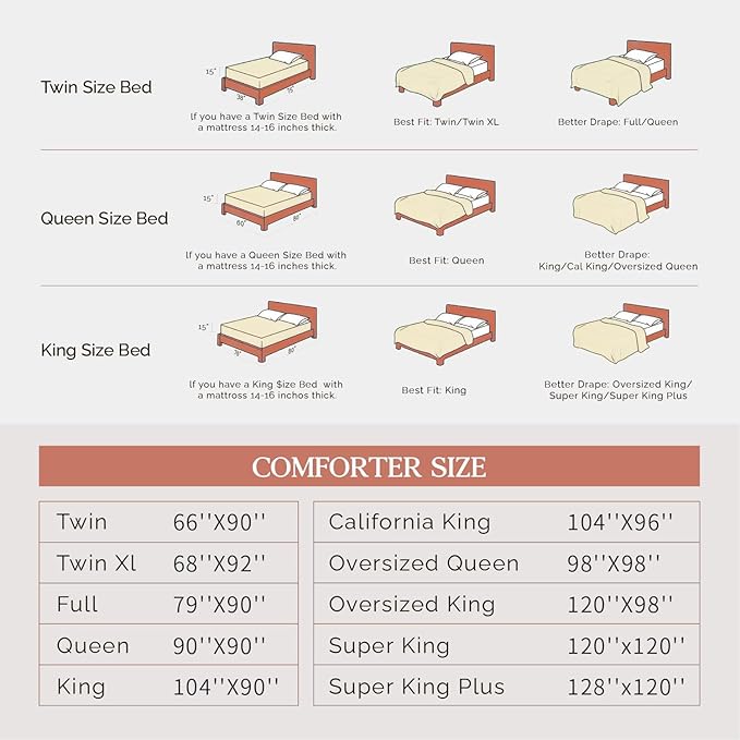 Andency Terracotta Oversized King Comforter Set (120x98Inch), 3 Pieces Lightweight Pinch Pleat Cal King Bedding Comforters & Sets, Oversized Pintuck Soft Fluffy Alternative Bed Set for All Season