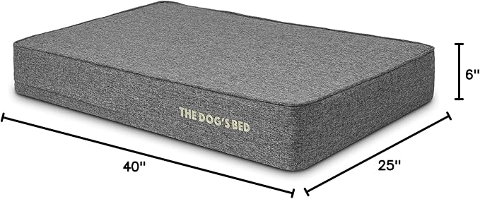 The Dog’s Bed Orthopedic Memory Foam Dog Bed Mattress, Linen Fabric, Grey Linen, L, 6-Inch