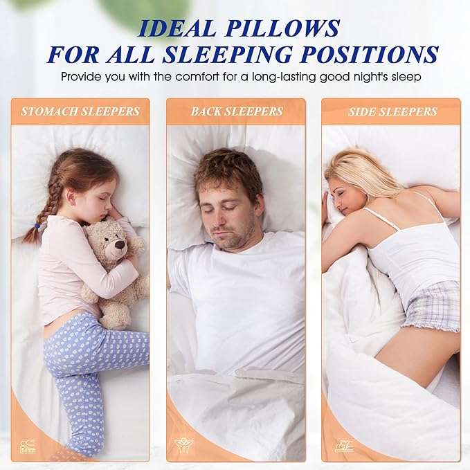 MZOIMZO Supportive Firm Bed Pillows for Sleeping- Standard Size, Set of 2, Cooling Hotel Quality with Premium Soft Down Alternative Fill for Back, Stomach or Side Sleepers, 20''x26''