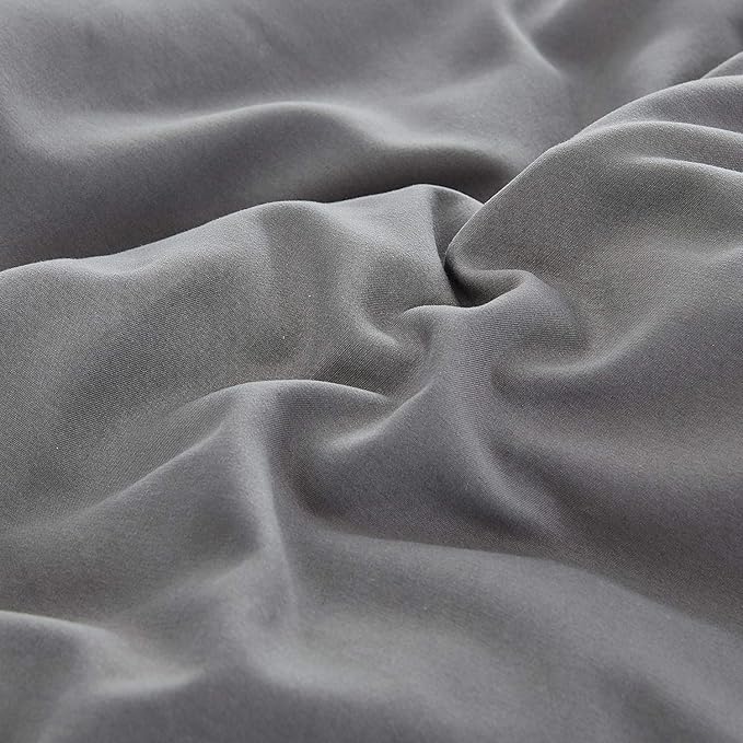 CLOTHKNOW Grey King Size Comforter Set Dark Gray Bedding Comforter Sets Soft Boys Men Comforter with 2 x Pillow Cases