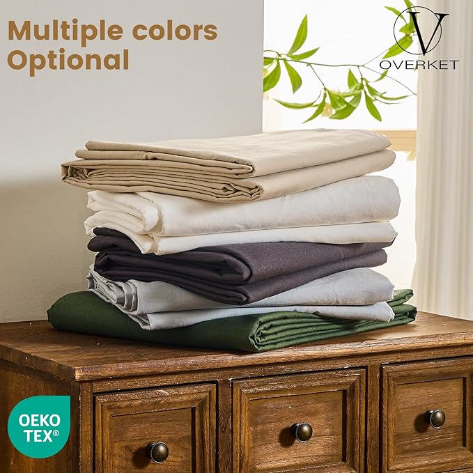 100% Linen Sheets Queen Size,Breathable & Durable 4-Piece Bed Flax Sheet Set,Soft All-Season Bedding for Hot Sleepers 16" Deep Pocket Oeko-TEX Certified,(Queen, Light Red)