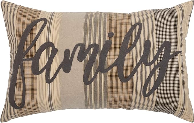 VHC Brands Sawyer Mill™ 'Family' Pillow, Charcoal, 14x22