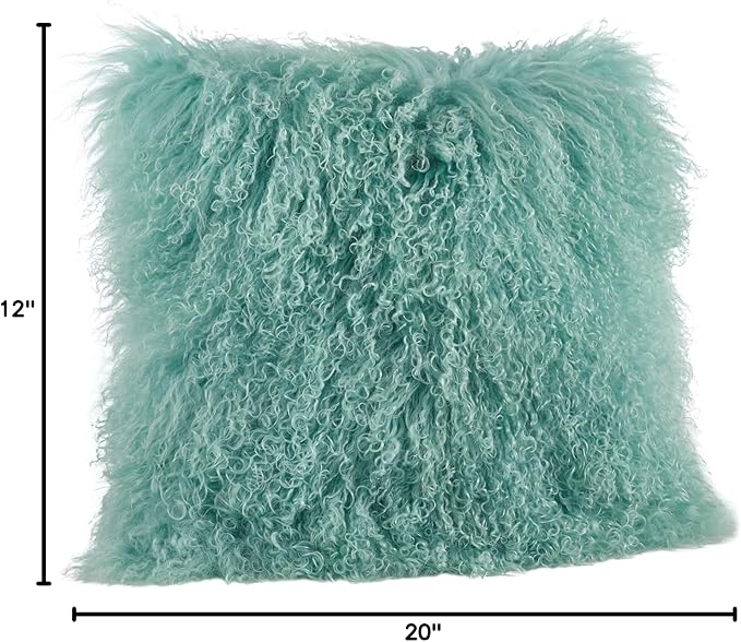 SARO LIFESTYLE Mongolian Lamb Fur Poly Filled Throw Pillow