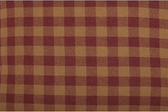 VHC Brands Burgundy Check Decorative Pattern Standard Cotton Pillow Case Set of 2, Setof2-21x30, Red
