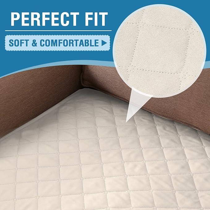 H.VERSAILTEX Couch Cover for Dogs Washable 100% Waterproof Sofa Cushion Cover Dog Bed Cover Non-Slip Pet Blanket for Sofa Cushion Protector, 35"x62", Ivory