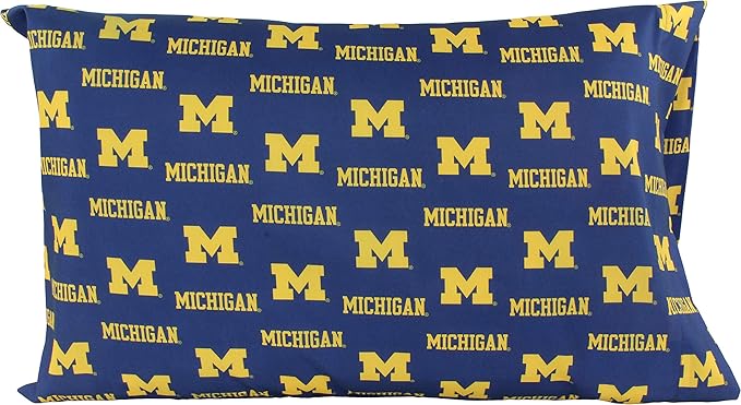 College Covers Everything Comfy Michigan Wolverines Pillowcase Pair, King, 20" x 40", Includes 2 King Pillowcases