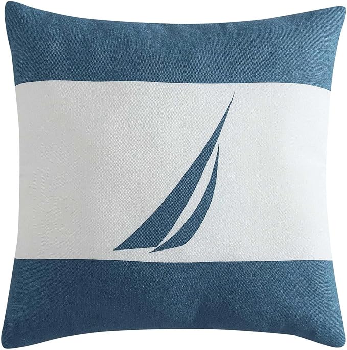 Nautica - Twin/Twin XL Comforter Set, Ultra Soft Bedding with a Woven Textured Feel, Medium Weight for Year Round Comfort, 4 Piece Bed Set with Matching Pillowcase & Bonus Throw Pillows (Colton Blue)