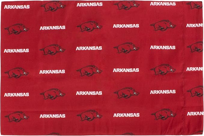 College Covers Everything Comfy Arkansas Razorbacks Pillowcase Pair, King, 20" x 40", Includes 2 King Pillowcases