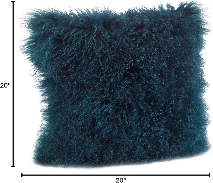SARO LIFESTYLE Mongolian Lamb Fur Poly Filled Throw Pillow