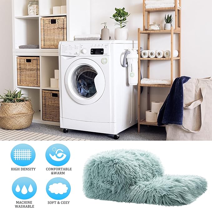 JONIYEAR Decorative 2.8" Long Hair Soft Fuzzy Faux Fur Throw Blanket 50" x 60",Luxury Reversible Fluffy Blankets for Couch Sofa Chair,Lightweight Accent Cozy Plush Thick Warm Shaggy Furry Blanket,Aqua