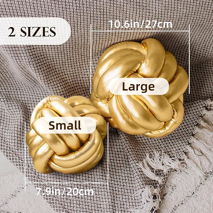 Handmade Round Knot Ball Pillow Pillow Plush Pillow Knotted Pillow Bedroom Decor Plush Knot Small Size 8Inch Silver