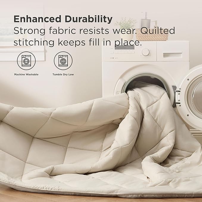 Bedsure 5 Pieces Twin Comforter Set Premium Series, Hotel Luxury Soft Bed in a Bag, Goose Down Alternative, Safe for Sensitive Skin Bedding Comforter All Season Medium Warmth, Beige Twin Size