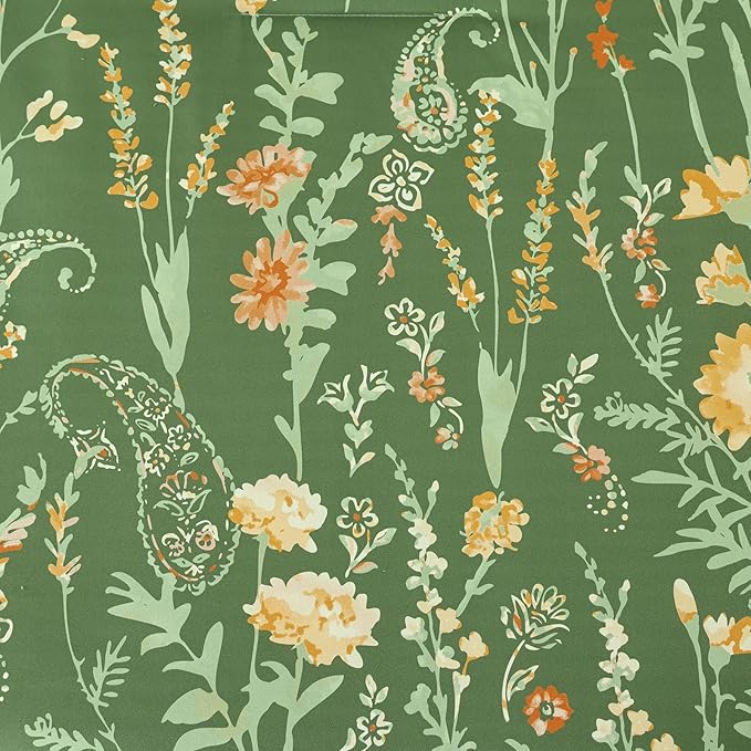 Yiran 7 Piece Sage Green Watercolour Floral Comforter Set King Size, Watercolour Botanical Comforter Bedding Set, Bed in a Bag King, Soft Microfiber Complete Bedding Set with Sheets for All Season