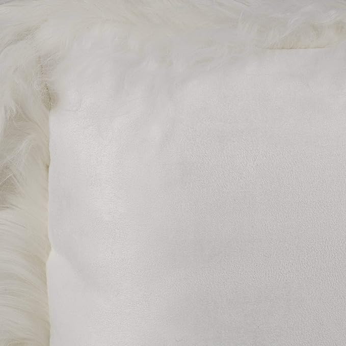 SARO LIFESTYLE Mongolian Lamb Fur Poly Filled Throw Pillow
