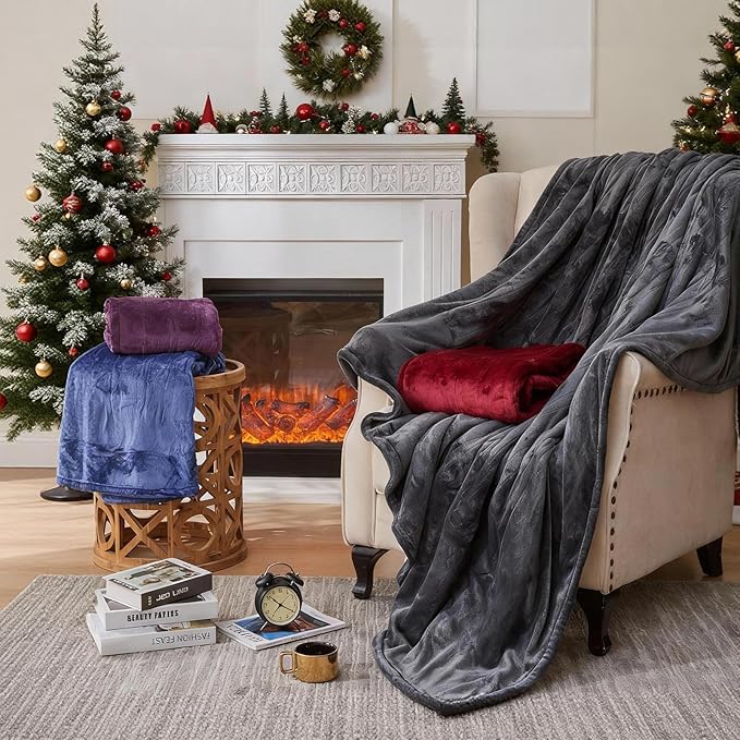 Electric Heated Blanket Queen Size 84''x90'' Soft Flannel & Sherpa Electric Blanket with 10 Heating Levels, Automatically Shut Down After 8h with Overheat Protection Machine Washable
