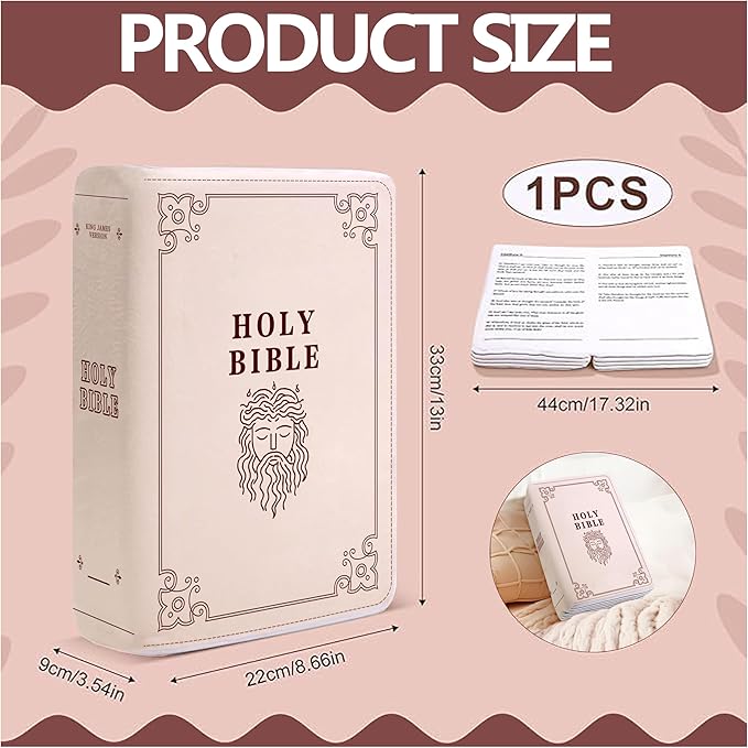 Holy Bible Pillow,Christian Gifts,Bible Plush,Cozy Faith Bible Pillow (Pink)