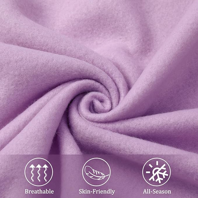 Kinlop Fleece Blanket Bulk 60 x 50 Inch Soft Lightweight Fleece Cozy Blanket Warm Throw Plush Pet Throw for Bed Couch Sofa Home Office Wedding Gifts Travel Camping(Purple)