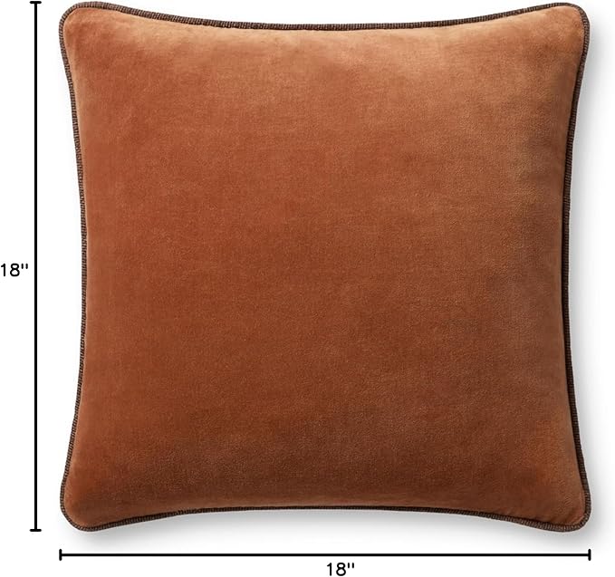 Loloi Chris Loves Julia Liza Collection PCJ0020 Rust 18'' x 18'' Cover Only Pillow