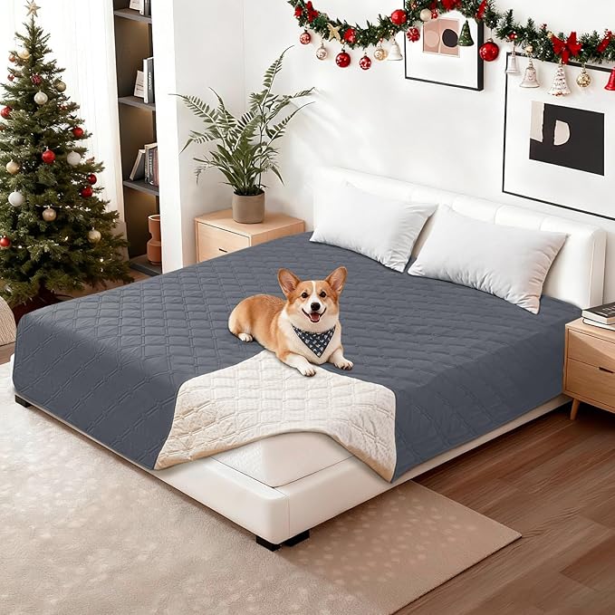 Waterproof Dog Bed Cover Pet Blanket, Soft Couch Cover for Dogs Washable, Non-Slip Dog Blanket Protect Furniture Couch Sofa Car for Puppy Large Dogs Cat (30x70 Inch, Dark Grey)