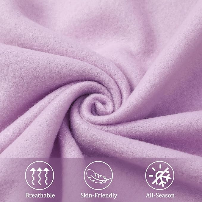 Kinlop Fleece Blanket Bulk 60 x 50 Inch Soft Lightweight Fleece Cozy Blanket Warm Throw Plush Pet Throw for Bed Couch Sofa Home Office Wedding Gifts Travel Camping(Light Purple)