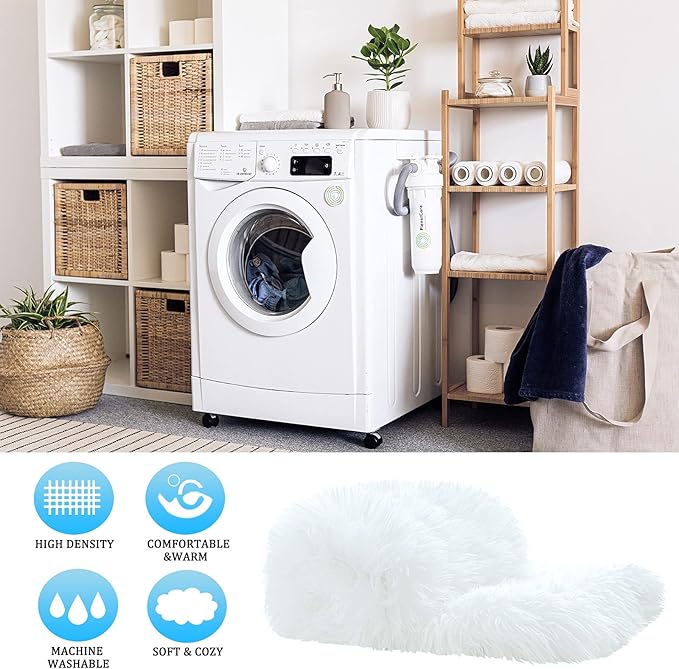 JONIYEAR Extra 2.8" Long Hair Fluffy Faux Fur Throw Blanket 50" x 60", Luxury Soft Decorative Fuzzy Furry Blankets for Couch, Cozy Plush Shaggy Blankets for Sofa Bed,Cute Lovely Blanket for Pet, White