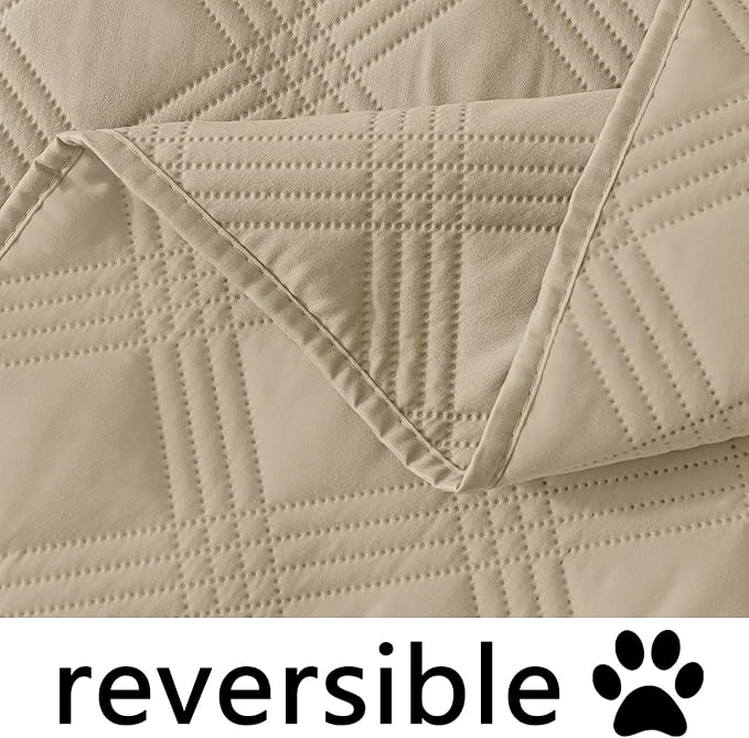 hyha Waterproof Dog Blanket, Reversible Pet Bed Blanket, Soft Sofa Couch Cover for Dogs Washable, Waterproof Pet Couch Covers for Sofa Puppy Cats Furniture Protector(40"x80", Taupe/Taupe)