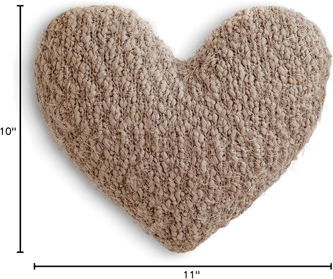 DEMDACO Camel Brown Giving Heart 11 x 10 Plush Polyester Decorative Throw Pillow