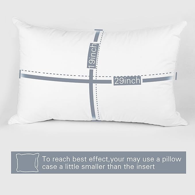 EDOW Luxury Soft Pillows for Sleeping, Fluffy Down Alternative Polyester Fiber Filled Pillow, Home&Hotel-Collection, Machine Washable