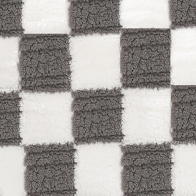 Electric Heated Blanket Full Size 72"×84" with 9 Heating Levels & 1-10Hs Auto Off, Checkered Plaid Double Sided Sherpa, Energy Efficient, Machine Washable, for Couch & Bed, Light Gray