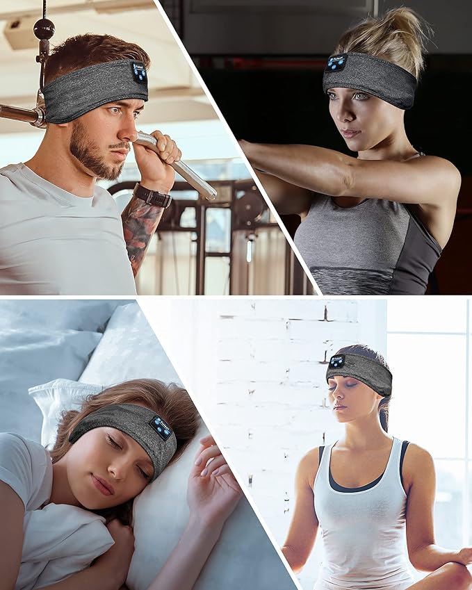 Voerou Sleep Headphones, Bluetooth Headband,Sleeping Headphones with Ultra-Thin Speakers for Side Sleepers,Headband Headphone for Sleeping,Running,Workout,Travel,Yoga,Insomnia,Meditation