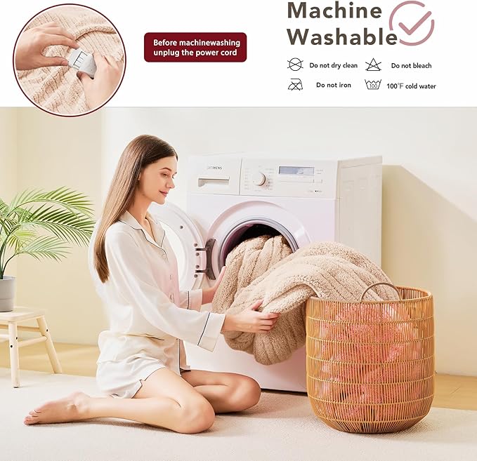 Heated Electric Blanket Full Size - 72"x84" Flannel Heating Blanket with 10 Heating Levels & 5 Time Settings Over-Heat Protection, Winter Warmer for Adults with ETL Certification(Beige)