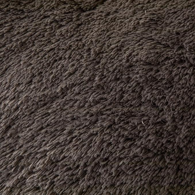 chovy Faux Fur Plush Gray Comforter Sets Full/Queen - Ultra Soft Shaggy Flannel Velvet Fluffy Fuzzy 3PC Bedding Set (Comforter x 1 Pillowcases x 2)